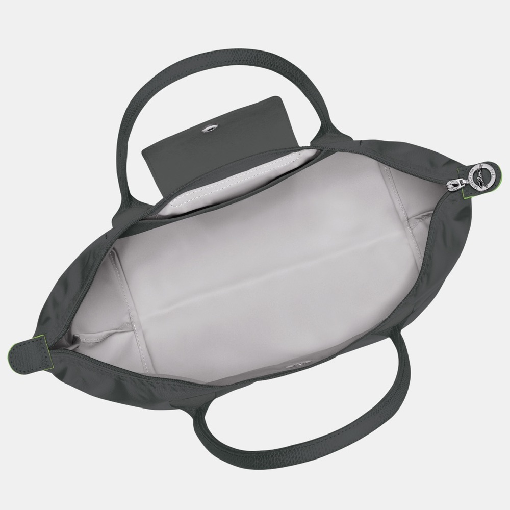 Le Pliage Green M Tote Bag Graphite - Recycled Canvas - Picture 12 of 12